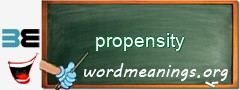 WordMeaning blackboard for propensity